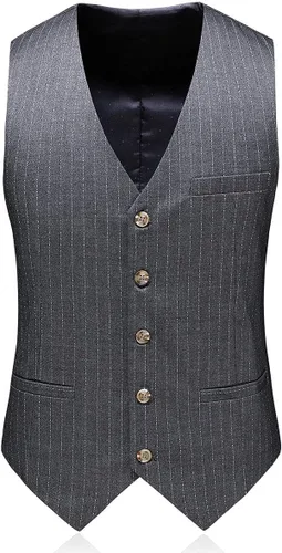 Vista 5 de KUDORO Trajes de 3 piezas para hombre, traje ajustado de doble botonadura, traje formal de esmoquin de boda