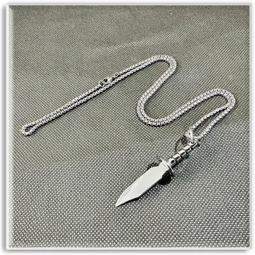 Vista 7 de Xusamss Collar de espada con colgante de cuchillo de acero inoxidable punk rock