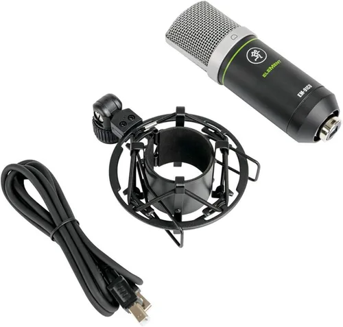 Vista 6 de Mackie Paquete de micrófono de condensador USB EM-91CU con soporte de brazo de tijera y filtro pop