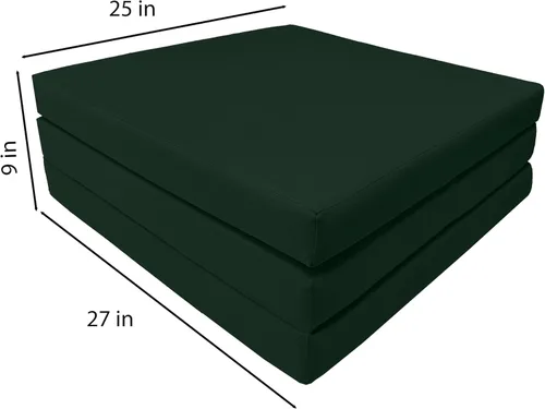 Vista 3 de D&D Futon Furniture Green Shikibuton - Camas plegables de espuma triple, alfombrillas plegables portátiles para piso, 3 x 27 x 75 pulgadas, densidad