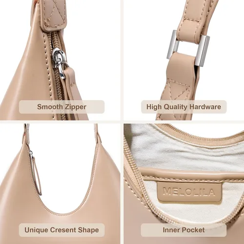 Vista 4 de MELOLILA Bolso hobo pequeño para mujer, bolso de media luna, bolso de hombro mediano para mujer, bolso de media luna 2023