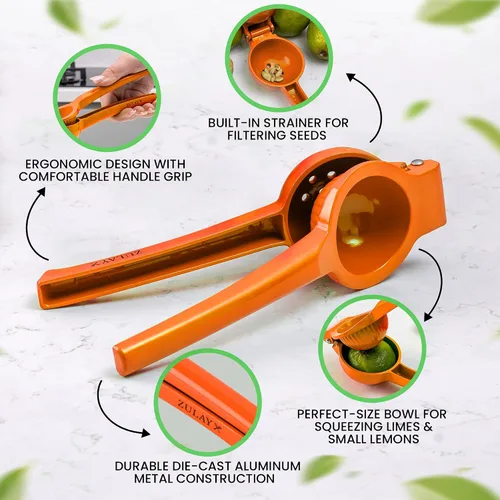 Vista 3 de Hydration Nation Exprimidor de naranjas – Exprimidor de cítricos de metal de un solo tazón extrae naranjas en segundos – Exprimidor manual fácil