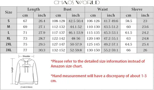 Vista 2 de Chaos World - Sudadera con capucha de manga larga para hombre con divertido estampado gráfico 3D