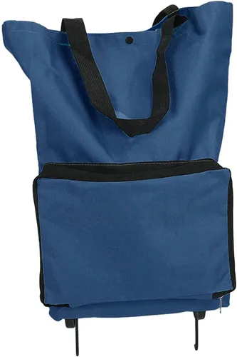 Vista 5 de Carrito de compras plegable con ruedas, reutilizable, Oxford, bolsa portátil de gran capacidad plegable para compras, viajes, campamento