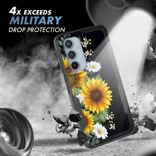Vista 523 de Funda para Galaxy A14 5G, resistente de doble capa híbrida de policarbonato duro, goma suave, a prueba de golpes, funda protectora resistente