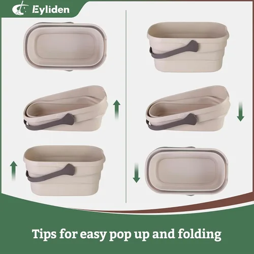 Vista 11 de Eyliden Cubo plegable, para limpieza de trapeador, camping, portón trasero