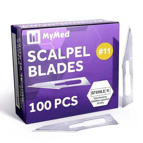 Vista 9 de Hojas 10r Dermaplaning 0.7mm Extra Anchas Paquete de 100 Hojas Quirúrgicas 10r, Tamaño 10r Hojas de Bisturí, Acero de Alto Carbono Dermablade Hojas