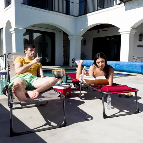 Vista 2 de KingCamp Folding Outdoor Chaise Lounge