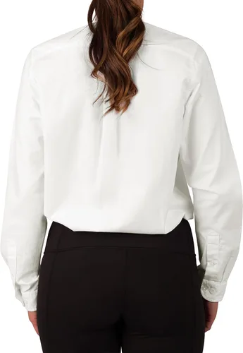 Vista 2 de KNG Camisa Oxford de manga larga con botones blancos para mujer