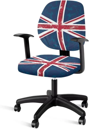 Vista 9 de Funda para silla de oficina de mármol azul, funda para silla de escritorio, sin brazos, fundas para sillas de computadora, 2 piezas, tela elástica