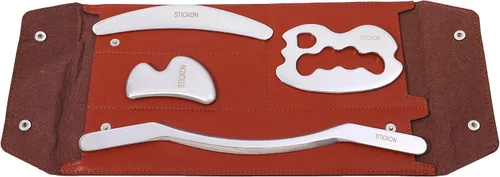 Vista 8 de STICKON Juego de herramientas de raspador muscular Gua Sha de acero inoxidable, herramientas raspadoras de masaje Gua Sha para terapia física