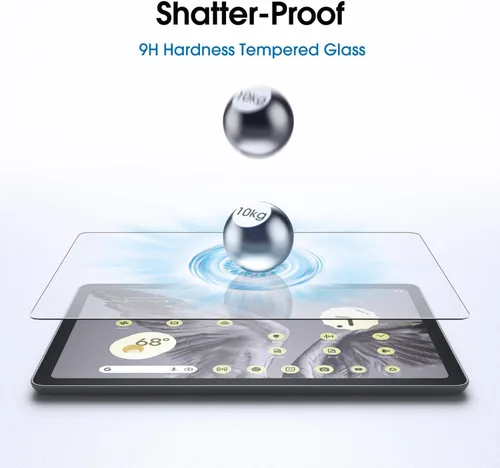 Vista 4 de amFilm Protector de pantalla de vidrio templado de 11 pulgadas diseñado para Google Pixel Tablet [cero burbujas] [dureza 9H] [antiarañazos]