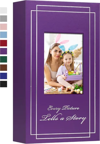 Vista 9 de Álbum de fotos de 4 x 6 pulgadas (10 x 15 cm) con 50 fotos, cubierta de cuero, álbum de fotos para bodas, gran capacidad, libro de imágenes