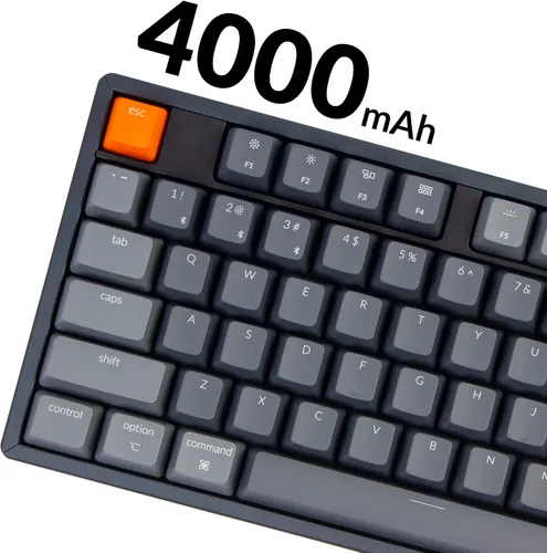 Vista 7 de Keychron K10 - Teclado mecánico para juegos con cable Bluetooth inalámbrico y USB de 104 teclas para Mac con interruptor Gateron G Pro marrón