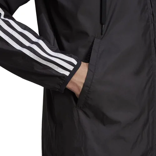Vista 5 de adidas Cortavientos Essentials de 3 rayas para hombre, Negro