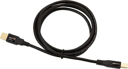 Vista 4 de Amazon Basics Cable USB-A a USB-B 2.0 para impresora o disco duro externo, compatible con computadora, conectores chapados en oro, negro, 1,8 m