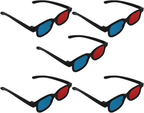 Vista 9 de Othmro Gafas de estilo 3D duraderas, gafas de visión 3D, gafas de juego de películas 3D, gafas de juego de películas rojo-azul, gafas 3D, marco