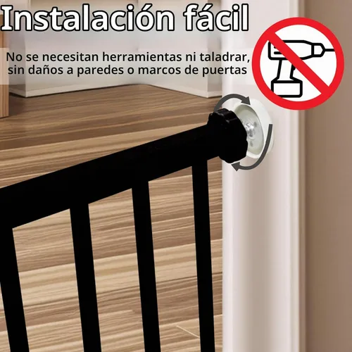 Vista 4 de Puerta para Perros, SHYUJAJIE Puerta Corta Ajustable Extra Ancha para Perros, Puerta Pequeña para Mascotas con 4 Kits de Extensión, Montada a Negro
