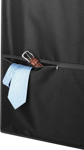 Vista 5 de Whitmor Bolsa de ropa con cremallera y bolsillo - Juego de 3 - Negro