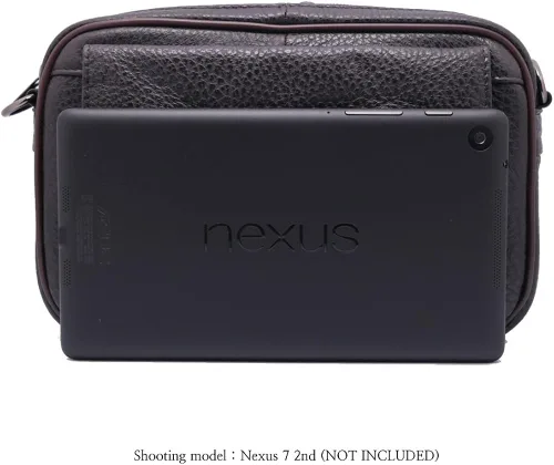Vista 7 de Vidlea Bolso bandolera de cuero genuino para hombre, bolso de mensajero, organizador de chequera