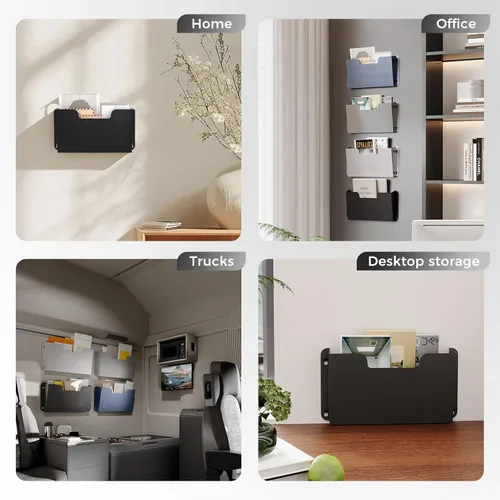 Vista 9 de OSKIE DR POCKET RACK - Estante para archivos de pared, bolsillo único, organizador de metal para documentos de tamaño carta, organizador