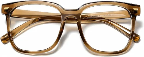 Vista 20 de PANNER Gafas cuadradas de gran tamaño con bloqueo de luz azul antideslumbrante para computadora Naranja claro