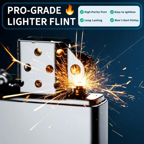Vista 2 de 100 pedernales más ligeros compatibles con encendedores Zippo y Clipper Chispas fiables y duraderas de primera calidad, de encendido rápido