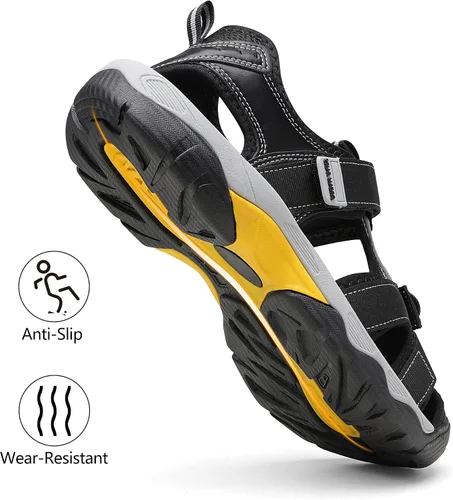 Vista 4 de DREAM PAIRS Sandalias deportivas de senderismo al aire libre para hombre, puntera cerrada, atlética, aventura, playa, pescador, sandalias de agua