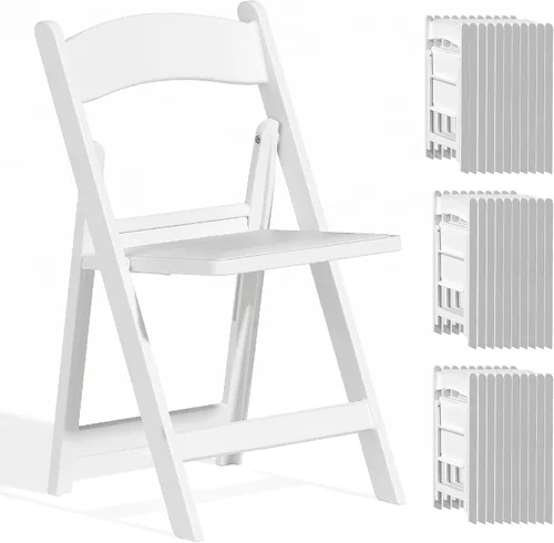 Vista 19 de Sillas plegables de resina con cojín para bodas, fiestas, paquete