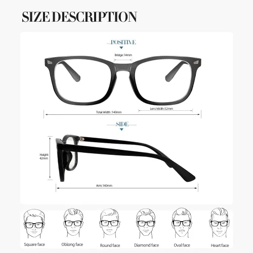Vista 2 de NZKNP Blue Light Glasses for Woman Men,Blue Light Blocking Glasses,Clear Glasses