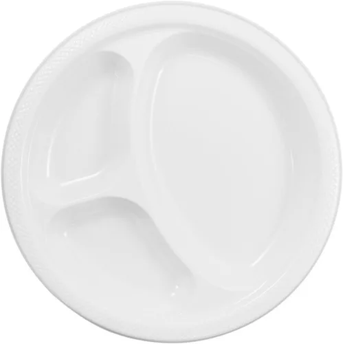 Vista 44 de Platos para fiesta de plástico redondos y cuadrados colorido de 7, 8, y 9 pulgadas, 10/20 platos por paquete, Negro