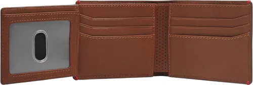 Vista 23 de Fossil Billetera plegable de cuero para hombre con ventana de identificación abatible para hombres