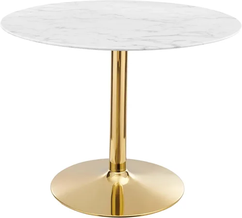 Vista 29 de Modway EEI-4746-GLD-BLK Verne - Mesa de comedor de mármol artificial de 28 pulgadas, color negro dorado