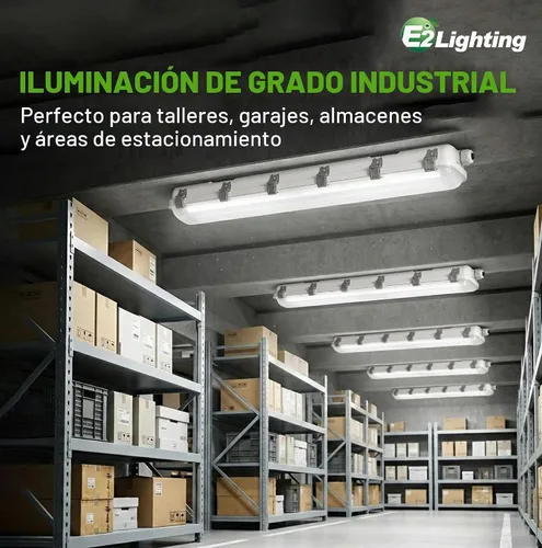 Vista 8 de E2 LIGHTING Luz LED con sensor de movimiento hermético de 4 pies, 50 W, 5000 K, regulable, impermeable, lámpara de tienda, IP65 LED a prueba