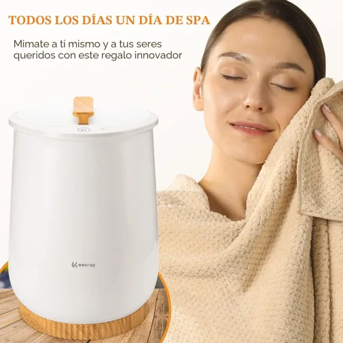 Vista 5 de Keenray Calentador de toallas, cubo calentador de toallas de lujo, calentador de toallas grande para baño, apagado automático, se adapta a hasta dos