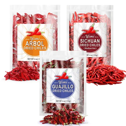 Vista 15 de Pimientos rojos secos de Yimi, especias picantes medias para la cocina multi 10,7 onzas