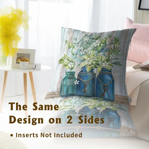 Vista 278 de Giwawa Juego de 2 fundas de almohada decorativas con diseño floral de girasol de 16 x 16 pulgadas, fundas de cojín decorativas para el hogar, sofá