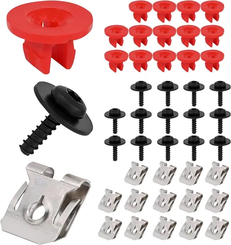 Vista 7 de 10 Juegos de Tornillos, Pernos, Tuercas y Clips T30 para Protector Contra Salpicaduras del Motor y Cubierta Inferior, Kit de Clips de Tuercas