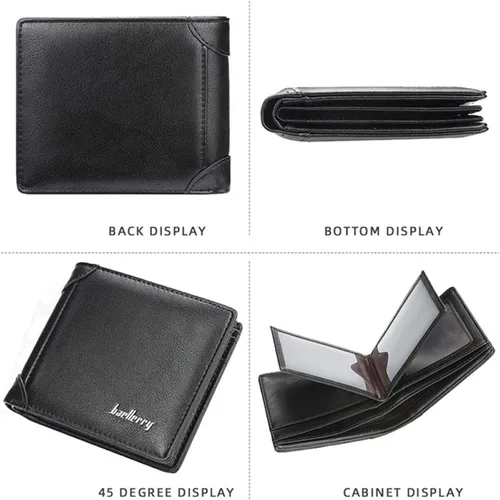 Vista 4 de MOTOZA New Classic Vertical Men Leather Wallet Man Business Card Holder ID Package Slots Credit Purse Wallets Pocket Money Bag