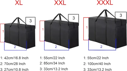 Vista 3 de SANSAM Bolsa de mudanza extra grande y resistente, bolsa de lona impermeable con cremalleras, bolsas de tela Oxford para viajes, dormitorio
