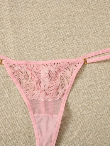 Vista 3 de GORGLITTER Paquete de 7 tangas de encaje en V para mujer