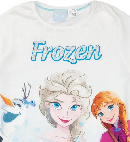 Vista 4 de Disney Conjunto de pijama para niñas de Frozen Camiseta y pantalones cortos azules para niños Conjunto de regalo de pijama de aventura helada