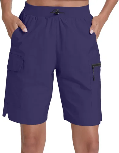 Vista 20 de Pantalones cortos de senderismo para mujer, de secado rápido, ligeros, para viajes, atletismo