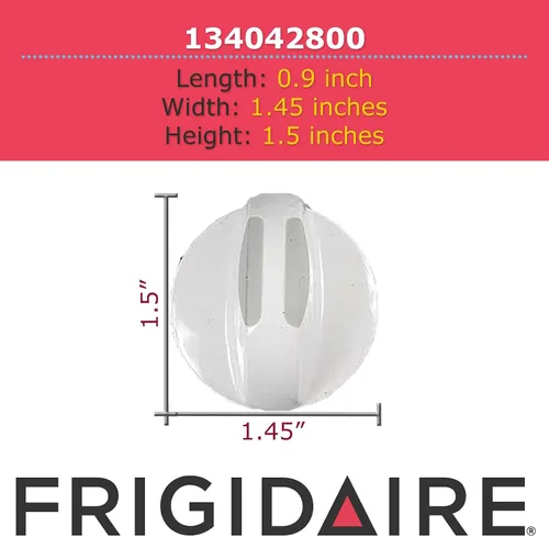 Vista 3 de Frigidaire 134042800 Pomo de control original OEM para secadoras
