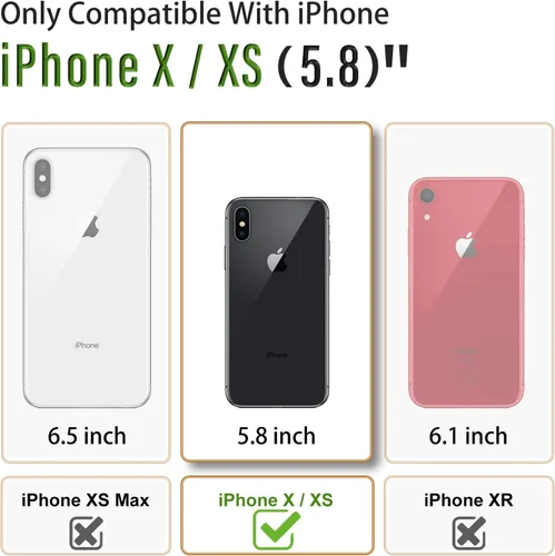 Vista 2 de Buleens Funda transparente para iPhone X/XS Astronauta, fundas transparentes para iPhone X/XS con papel brillante y soporte de astronauta