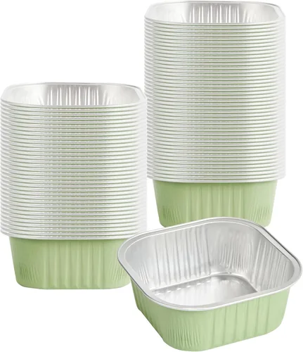 Vista 20 de Restaurantware - Moldes desechables, paquete de 100 tazas cuadradas de aluminio para hornear de 10 onzas - Las tapas se venden por separado, listas