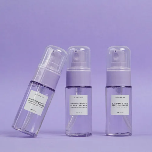 Vista 7 de Glow Recipe Blueberry Bounce - Jabón facial exfoliante de tamaño para viajar, limpiador facial espumante, desmaquillante y mascarilla clarificadora