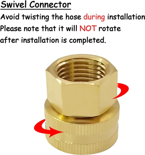 Vista 4 de Uenede Conector de manguera de jardín hembra de latón de 1/2 "NPT a 3/4" GHT hembra, reductor giratorio roscado reductor adaptador de conversión
