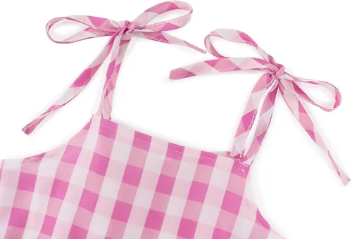 Vista 4 de Sukyfecde Disfraz de princesa rosa de la película 2023 para niñas, traje de Halloween con accesorios de 2 a 12 años