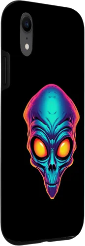 Vista 18 de iPhone 13 Pro Max Scary Alien Face UFO Alien Head Funny Alien Case